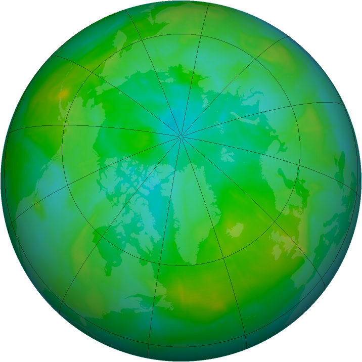 Arctic ozone map for 24 July 2009